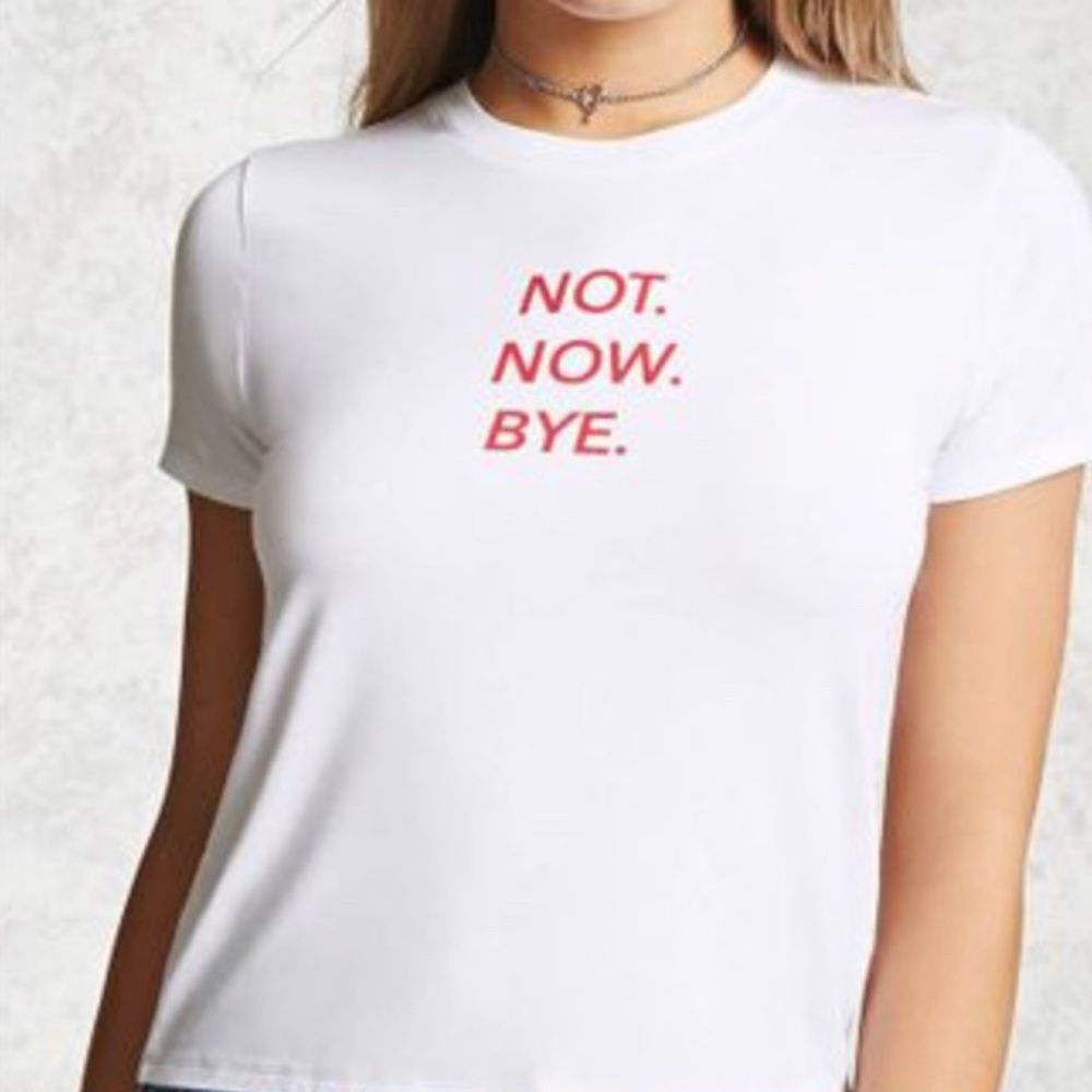 Forever 21 cropped white tee